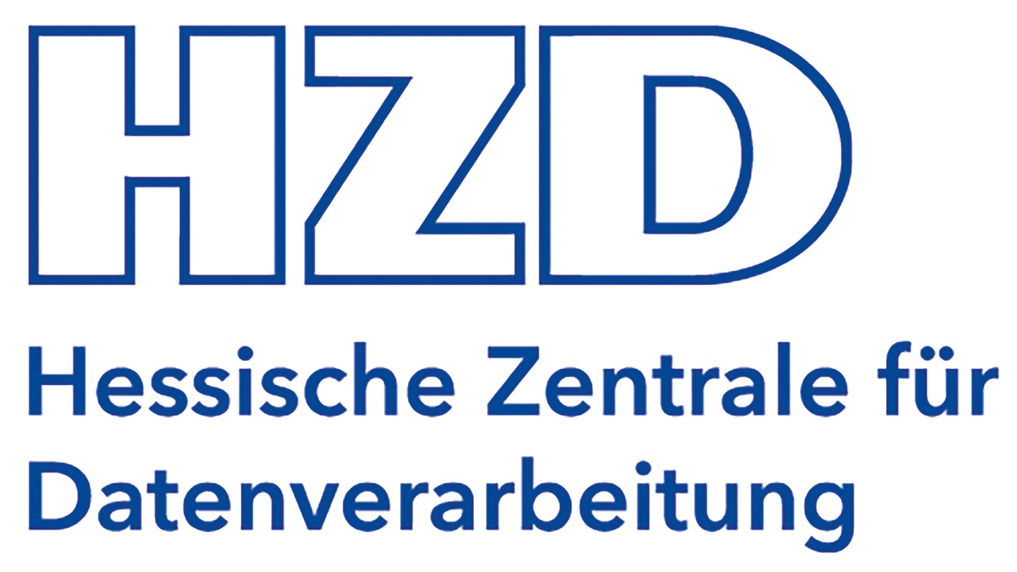 Logo der Hessischen Zentrale für Datenverarbeitung, Buchstaben HZD oben, vollständiger Name unten.